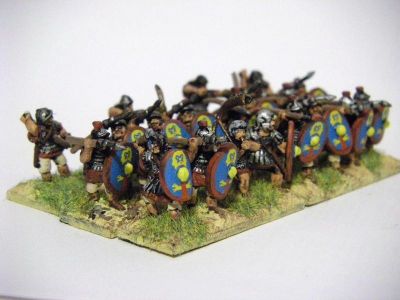 Late Roman Legionaries
Donnington Late Imperial Romans & Palmyrans (mixed), with Veni Vidi Vici shield transfers
Keywords: LIR EIR