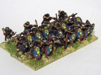 Late Roman Legionaries
Donnington Late Imperial Romans & Palmyrans (mixed), with Veni Vidi Vici shield transfers
Keywords: LIR EIR