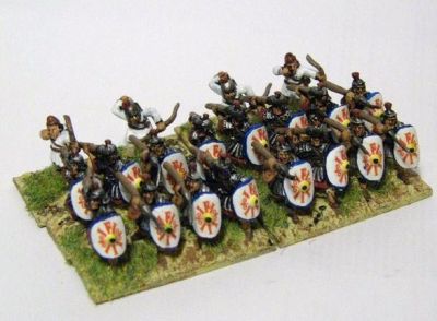 Late Roman Legionaries
Donnington Late Imperial Romans & Palmyrans (mixed), with Veni Vidi Vici shield transfers
Keywords: LIR EIR