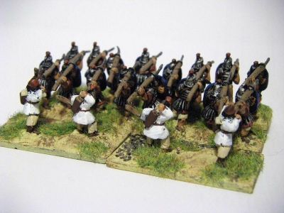 Late Roman Legionaries
Donnington Late Imperial Romans & Palmyrans (mixed), with Veni Vidi Vici shield transfers
Keywords: LIR EIR
