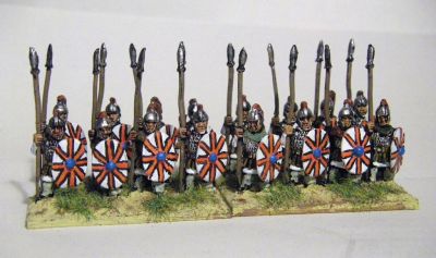 Byzantine Infantry Spearmen 
Skoutatoi or possible Late Roman/Romano British infantry 
Keywords: EBYZANTINE THEMATIC romano