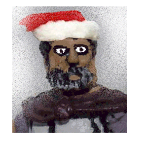 Festive Hannibal
The cruel and harsh Hannibal puts on a festive hat and wishes you Happy Christmas (even though he himself is a devotee of a religion that advocated sacrificing children... which maybe you won't think seems such a bad idea come 4pm on Christmas day)
Keywords: Hannibal Christmas Carthage