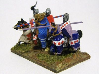 1200-1400 period Knights 
From the [url=http://www.vexillia.ltd.uk/mirliton/shop15_commune.html] Mirliton Italian Commune Wars[/url] range, but suitable for many other nations
Keywords: barded CommunalItalian commune