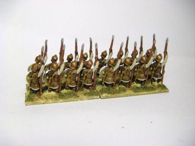 Carthaginian Libyan Spearmen
Spearmen from Essex, Figure code MPA 77 - leather armour done with inknig
Keywords: ecarthage lcarthage