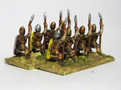 Carthaginian Spearmen / Greek Peltasts / Armoured Gallic Warriors
Spearmen from Essex, code MPA 78, useful as Greek Peltasts with armour. I have also seen them used as Gallic armoured elite warriors due to the Gallic shield shape. 
Keywords: ecarthage lcarthage gallic