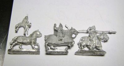 Arab Ghilman Cavalry Compared
Ghilman cavalry from 3 manufacturers. Left to right Khurasan Miniatures figure KM1, Museum Miniatures code PR0, 5Outpost code C11. 
Keywords: arab seljuk abbasid ayyubid dailami, ghaznavid, abbasid mamluk