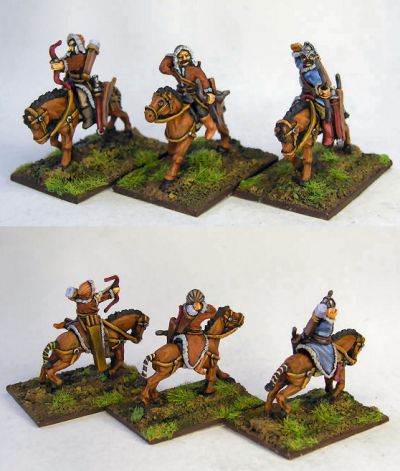 Hunnic Cavalry
Huns from [url=http://khurasanminiatures.tripod.com/hunnic.html]Khurasan Miniatures[/url] pictures supplied by the manufacturer
Keywords: Hunnic avar kushan pecheneg skythian