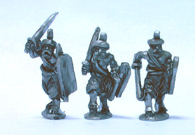 KM-1108 Indian javelinmen, attacking, broadsword and rectangular shield (x 12)
Graeco bactrians/ indians from [url=http://khurasanminiatures.tripod.com/kushan.html]Khurasan[/url], painted by [url=http://www.ravenpainting.co.uk/]Raven painting[/url] 
Keywords: GRAECO Indian