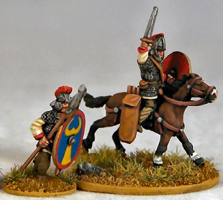 Late Roman/Early Byzantines 
painted by [url=http://www.atpainting.co.uk/]Andrew taylor[/url], Late Roman Legionary in chainmail and ridge helmet, and Late Roman Equites in chainmail and spangenhelm
Keywords: LIR EBYZANTINE