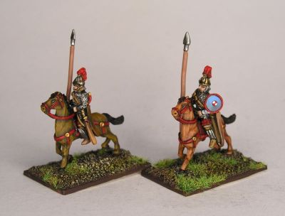 Patrician/Early Byzantine "Bukelarii" heavy cavalry, lance and bow(x 6)
painted by [url=http://www.atpainting.co.uk/]Andrew taylor[/url]
Keywords: LIR EBYZANTINE