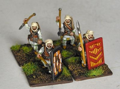 Immortal Infantry
Early Persian Immortal Guard Infantry, with spear and bow, and half with spara shield (x 12, plus six spara shields) from [url=http://khurasanminiatures.tripod.com/persian.html]Khurasan[/url]
Keywords: Persian