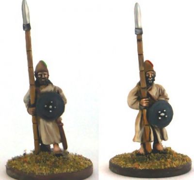 8-11th Century Arabs KM-1000 Infantry, spears and shield (x 12)
Arabs from [url=http://khurasanminiatures.tripod.com/arab.html]Khurasan[/url], painted by Richard Lowles
Keywords: arabfoot arabcav umayyad, seljuk, ayyubid arabconquest, abbasid Turks, hindu