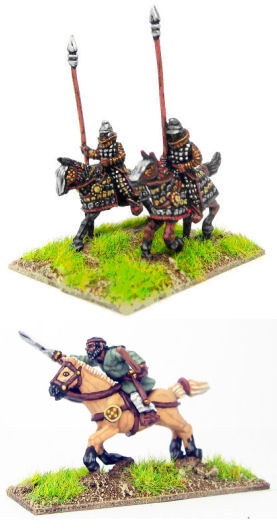 Kushan armoured and light cavalry
Figures from [url=http://khurasanminiatures.tripod.com/]Khurasan Miniatures[/url], pictures reproduced with their permission. Kushan armoured and light cavalry, 
as painted and based by [url=http://www.ravenpainting.co.uk/]Raven Painting[/url]
Keywords: kushan graeco, saka,