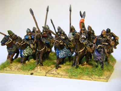 Alan & Sarmatian Cavalry
Alans & Sarmatians from [url=http://khurasanminiatures.tripod.com/sarmatian.html]Khurasan Miniatures[/url], including the odd Avar noble (anyone with a flag). Painted by me.
Keywords: alan sarmatian avar saka bosporan