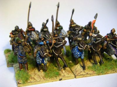 Alan & Sarmatian Cavalry
Alans & Sarmatians from [url=http://khurasanminiatures.tripod.com/sarmatian.html]Khurasan Miniatures[/url], including the odd Avar noble (anyone with a flag). Painted by me.
Keywords: alan sarmatian avar saka bosporan