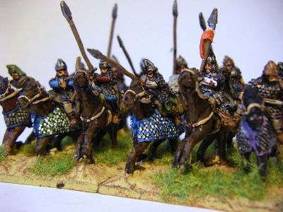 Alan & Sarmatian Cavalry
Alans & Sarmatians from [url=http://khurasanminiatures.tripod.com/sarmatian.html]Khurasan Miniatures[/url], including the odd Avar noble (anyone with a flag). Painted by me.
Keywords: alan sarmatian avar saka bosporan