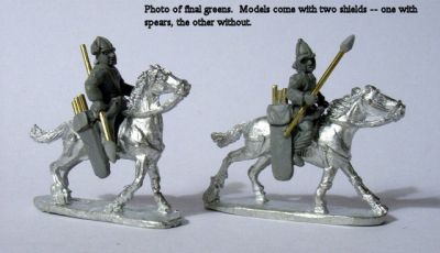 LIR Light cavalry javelins, spangenhelm (x 2)
From [url=http://khurasanminiatures.tripod.com/ranges.html#C11] Khurasan Miniatures [/url] (greens)
Keywords: LIR EIR