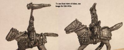 Avar Command, Commander and Draco Bearer, 
From [url=http://khurasanminiatures.tripod.com/ranges.html#C11] Khurasan Miniatures [/url] Front-Armoured Horses (x 2)
Keywords: avar saka alan sarmatian
