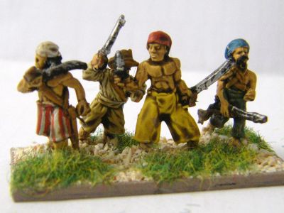 Pirate Infantry
Pirate figures. In this picture you have mostly Blue Moon with additional figures from  Grumpys (far right) and Peter pIg (2nd from left)
Keywords:  Pirate