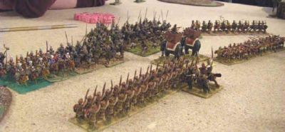 Carthaginian spearmen & elephants face Bosporan Cavalry
From Usk 2008 
Keywords: BOSPORAN HGREEK