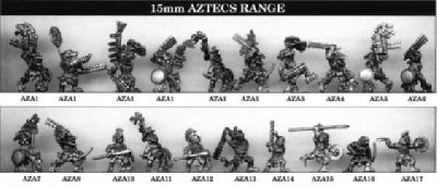 Aztec Range from Tin Soldier
Range from Tin Soldier. For figure codes see their website at [url=http://www.tinsoldieruk.com/]Tin Soldier UK[/url]
Keywords: aztec