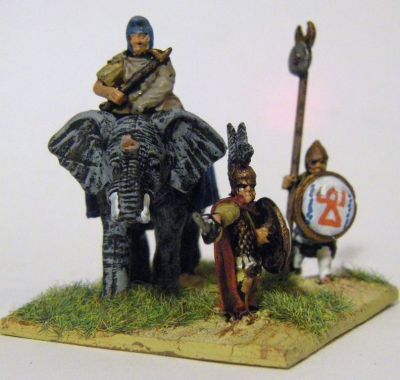 Carthaginian Officers from Xyston plus Numidian Elephant 
Carthaginian officer pack - the standards are supplied as "heads" - add your own pole
Keywords: LCART NUMIDIAN