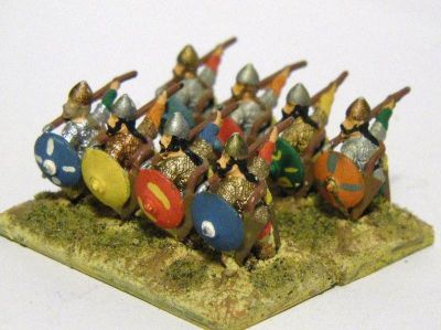 Ghaznavid Dailami Spearmen - Britains most often seen brand of Dailami Infantry
From [url=http://www.essexminiatures.co.uk/frames15anc.html]Essex's generic Arab ranges[/url]
Keywords: arab dailami