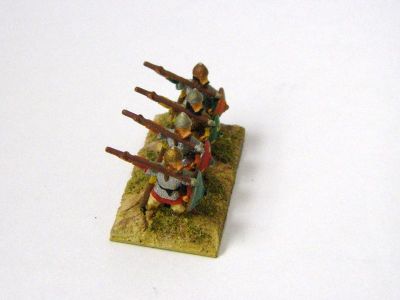 Generic Arab / Dailami Foot
Arab figures from Essex - AEA 22 (I think - they used to be called "Ghaznavid Spearman" before Dailami were invented in DBM) 
Keywords: Ghaznavid arabcav abbasid bedouin arab seljuk
