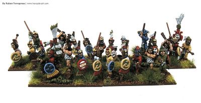 Aztec warriors - Calpilli 
Aztecs painted by [url=http://www.heresybrush.com/]Heresy Brush[/url] from Spain. 
Keywords: aztec