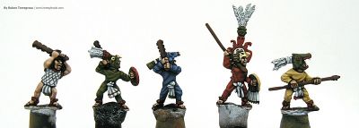 Aztec warriors 
Aztecs painted by [url=http://www.heresybrush.com/]Heresy Brush[/url] from Spain. 
Keywords: aztec