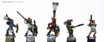 Aztec warriors 
Aztecs painted by [url=http://www.heresybrush.com/]Heresy Brush[/url] from Spain. 
Keywords: aztec