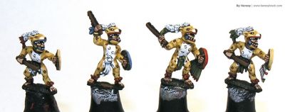 Aztec warriors - Jaguar Knights
Aztecs painted by [url=http://www.heresybrush.com/]Heresy Brush[/url] from Spain. 
Keywords: aztec