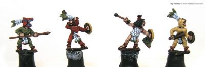Aztec warriors 
Aztecs painted by [url=http://www.heresybrush.com/]Heresy Brush[/url] from Spain. 
Keywords: aztec