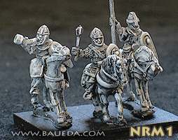 Norman mounted command. 3 variants
New Normans from Baueda, sculpted by M Campagna. Pictures with permission of [url=http://www.vexillia.ltd.uk]Vexillia[/url] 
Keywords: Norman crusader