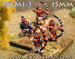 Emeshi warriors
From [url=http://www.baueda.com]Baueda[/url] - pictures used with kind permission of the manufacturer. Each pack contains 8 assorted foot archers in four different poses
Keywords: Emeshi