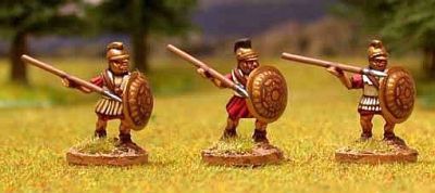 Libyan spearmen 3. Attacking, linen armour, crested helmet, hoplite shield.
Available in the UK from [url=http://www.vexillia.ltd.uk]Vexilia[/url], Europe from [url=http://www.corvusbelli.com/en/default.asp]Corvus Belli[/url] or the US from [url=http://www.50paces.com]50 Paces[/url]
Keywords: Carthage