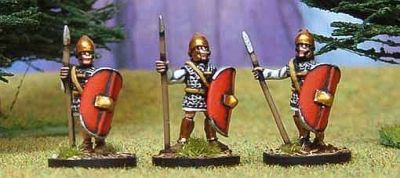 Veteran Libyan Spearmen 1. Standing, roman equipment: chainmail, oval shield.
Available in the UK from [url=http://www.vexillia.ltd.uk]Vexilia[/url], Europe from [url=http://www.corvusbelli.com/en/default.asp]Corvus Belli[/url] or the US from [url=http://www.50paces.com]50 Paces[/url]
Keywords: Carthage spartacus