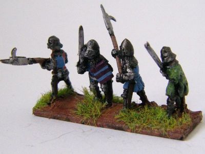 New Era Donnington Medieval  Men at Arms
"New Era" figures from [url=http://www.donnington-mins.co.uk/]Donnington[/url], from their medieval range. Dismounted medieval infantry and men at Arms with various weapons
Keywords: medfoot