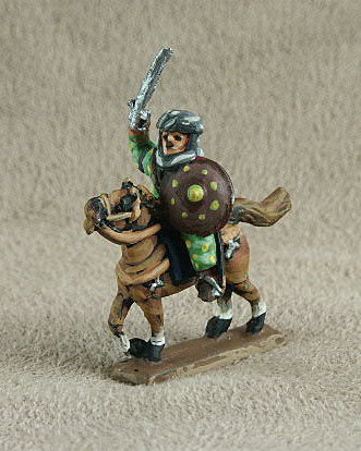 Arab Cavalry General 
Figure code as per the filename, sold singly by [url=http://www.donnington-mins.co.uk/]Donnington Miniatures[/url]. Picture provided by the manufacturer, painted by their own painting service.
Keywords: arab abbasid fatimid khurasanian
