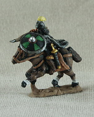 Gothic Cavalry GOC03 Mounted Noble
Gothic Cavalry from [url=http://www.donnington-mins.co.uk/]Donnington[/url]  
long mail shirt, spear, spangenhelm, cloak shield 
Keywords: gothcav georgian lgoth lombards