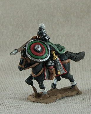 Gothic Cavalry GOC04 Mounted Noble
Gothic Cavalry from [url=http://www.donnington-mins.co.uk/]Donnington[/url] GOC04 Mounted Noble
mail shirt, pteruges, spear, spangenhelm, cloak shield
Keywords: gothcav georgian lgoth lombards