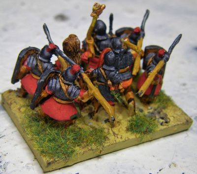 Legionaries
Some random figures I had kicking around, painted up with Contrasts. Most are Donnington, I think one may be Corvus Belli and the standard bearer is maybe Magister Militum/Chariot?
