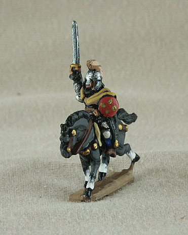 Romano-Byzantine Bucellarius Cavalry Officer 
Romano-Byzantines from [url=http://shop.ancient-modern.co.uk]Donnongton[/url] and painted by their painting service. RBC02 Bucellarius Cavalry Officer lamellar cuirass, greaves, waving sword, bow, crested spangenhelm, buckler
 
Keywords: EBYZANTINE thematic