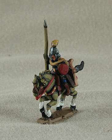 Romano-Byzantine Bucellarius/Cataphract 
Romano-Byzantines from [url=http://shop.ancient-modern.co.uk]Donnongton[/url] and painted by their painting service. RBC05 Bucellarius/Cataphract mail coat, lance, bow, plumed spangenhelm, buckler, cloak
 
Keywords: EBYZANTINE thematic