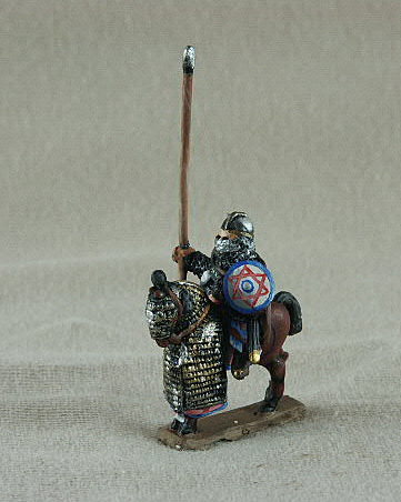 Sassanid SDC02 Clibinarius Cavalry
Sassanid from [url=http://www.donnington-mins.co.uk/]Donnington[/url]. One of their better ranges, pictures supplied by the manufacturer and painted by their painting service. With mail coat, lance, bow, helmet with aventail, shield

Keywords: Sassanid