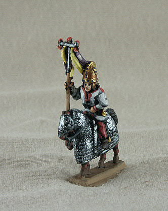 Sassanid SDC04 Mounted Cataphract Standard Bearer
Sassanid from [url=http://www.donnington-mins.co.uk/]Donnington[/url]. One of their better ranges, pictures supplied by the manufacturer and painted by their painting service. 
Keywords: Sassanid Parthian Palmyran saka