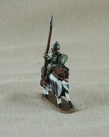 Seljuk Turk Mounted Ghulan/Mamluk
Seljuk troops from [url=http://www.donnington-mins.co.uk/]Donnington[/url]. Painted by Donningtons painting service. TC11 Mounted Ghulan/Mamluk
long topcoat, lance, bow, boida helmet, round shield (suitable for Toassin)
Keywords: Seljuk fatimid mamluk umayyad ayyubid berber arabcav