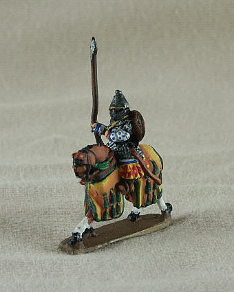 Seljuk Turk Mounted Seljuk Ghulam
Seljuk troops from [url=http://www.donnington-mins.co.uk/]Donnington[/url]. Painted by Donningtons painting service. TC12 Mounted Seljuk Ghulam
lamellar cuirass, lance, round shield slung
Keywords: Seljuk fatimid mamluk umayyad ayyubid berber arabcav arabfoot