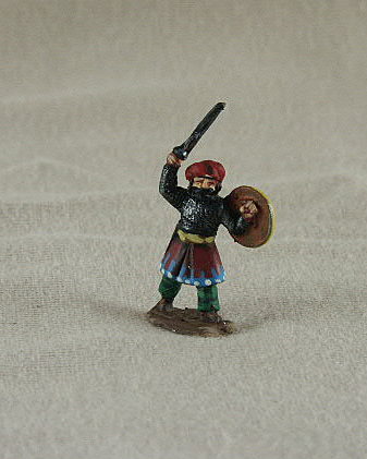TF16 Arab Officer
Seljuk troops from [url=http://www.donnington-mins.co.uk/]Donnington[/url]. Painted by Donningtons painting service. TF16 Arab Officer
mailshirt over kaftan, waving sword, ornamented tariga, shield (suitable for Arab, Andalusian, Maghribi and Turkish armies)
Keywords: Seljuk fatimid mamluk umayyad ayyubid berber arabfoot