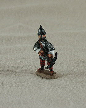 TF18 Moslem Crossbowman
Seljuk troops from [url=http://www.donnington-mins.co.uk/]Donnington[/url]. Painted by Donningtons painting service. TF18 Moslem Crossbowman
mailshirt, crossbow, helmet
Keywords: Seljuk fatimid mamluk umayyad ayyubid berber arabfoot